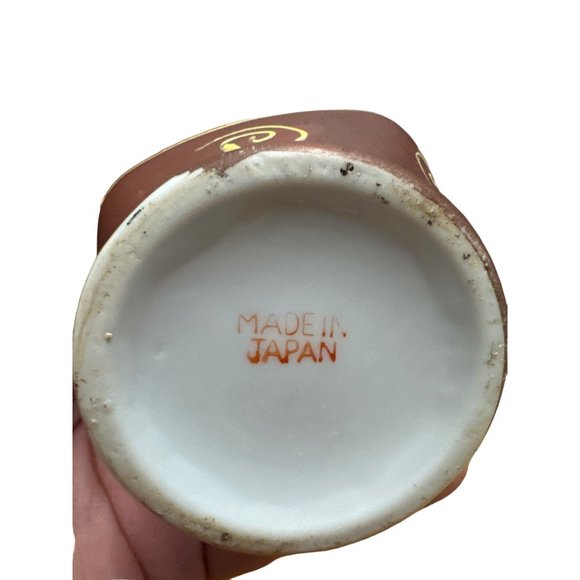 Japanese Satsuma Moriage Vase 5" Hand Painted Gilded Porcelain - Picture 5 of 6